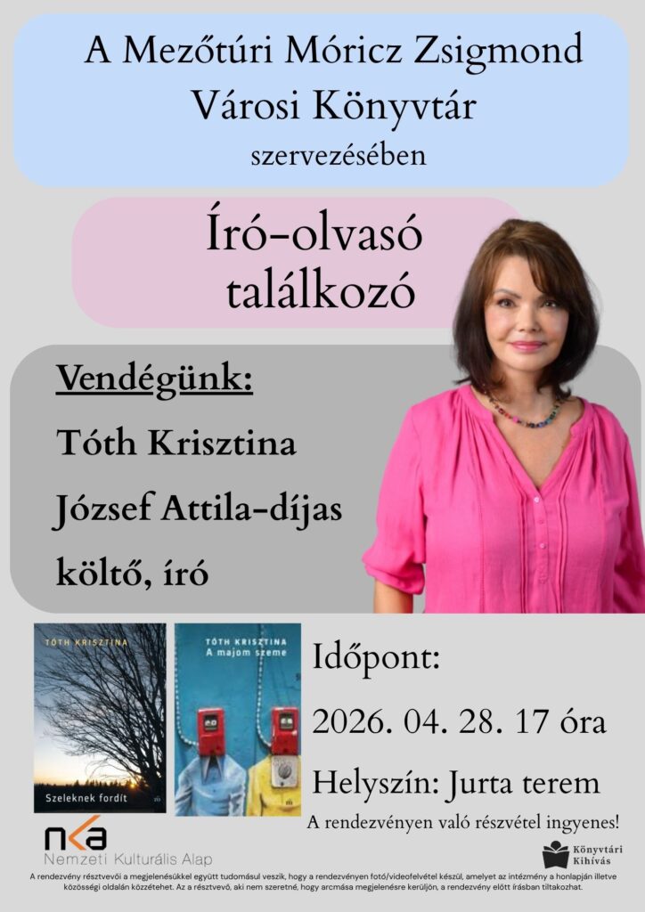 KÖNYVBEMUTATÓ BESZÉLGETÉS TÓTH KRISZTINÁVAL