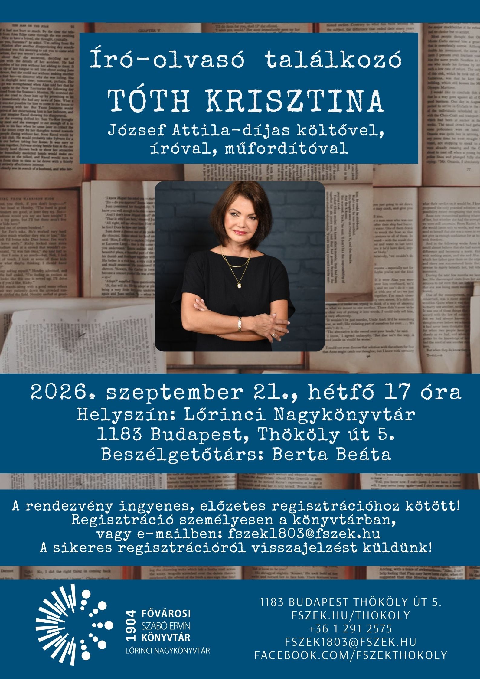 Tóth Krisztina író, műfordító Tóth Krisztina író, műfordító